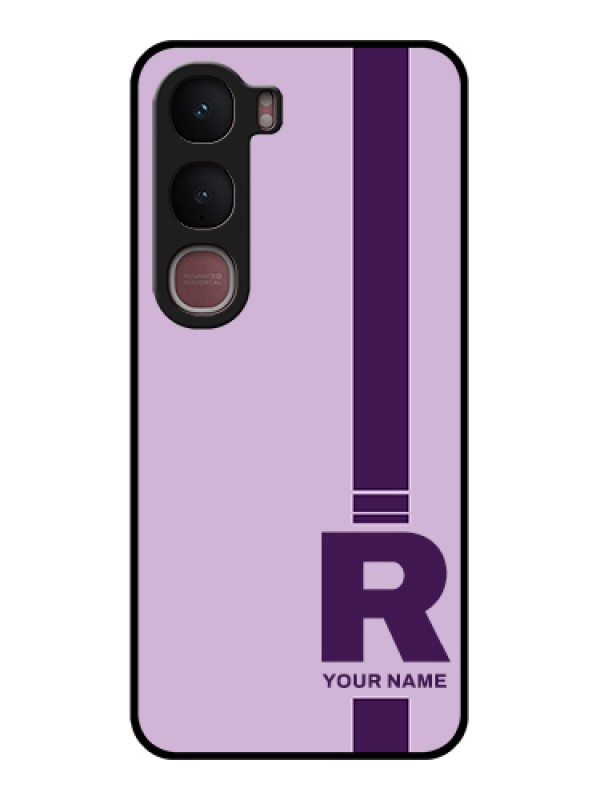 Custom Vivo Y31 5G Custom Glass Phone Case - Simple Dual Tone Stripe With Name Design