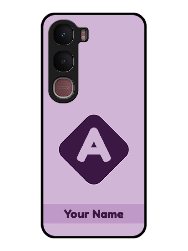Custom Vivo Y31 5G Custom Glass Phone Case - Custom Letter In Curved Badge Design