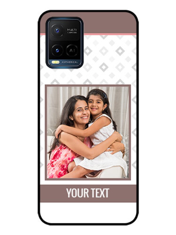 Custom Vivo Y33s Photo Printing on Glass Case - Simple Diamond Design
