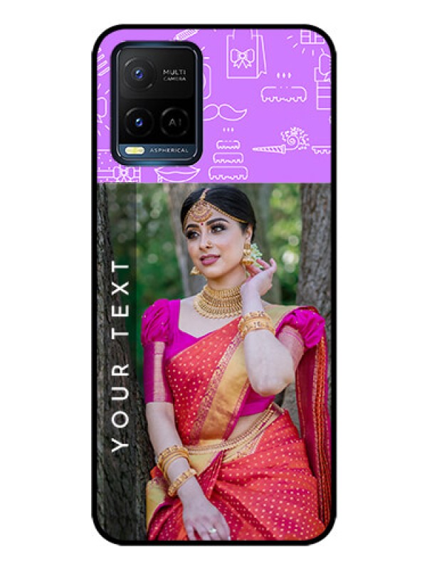 Custom Vivo Y33s Custom Glass Mobile Case - Birthday Icons Design