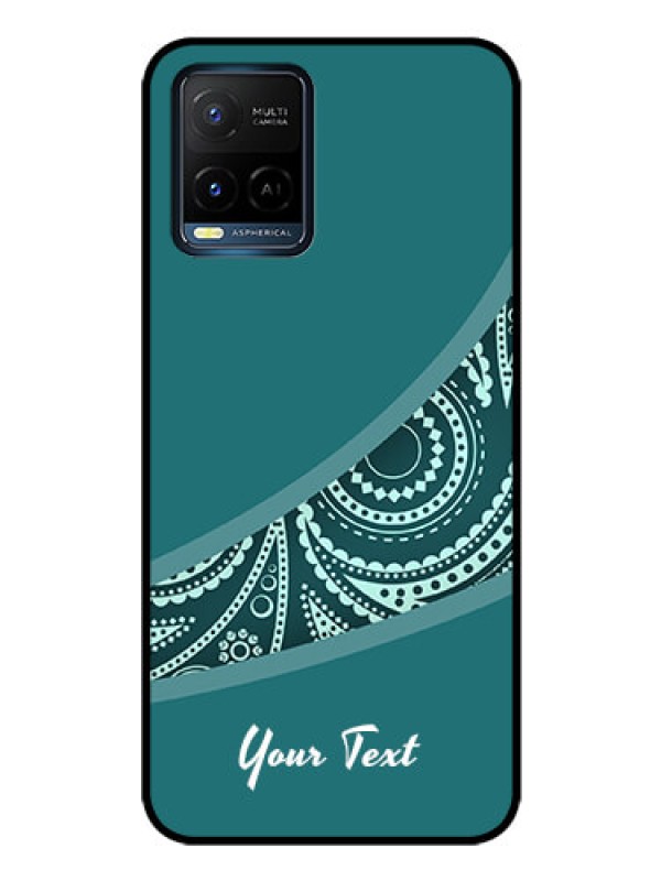Custom Vivo Y33s Photo Printing on Glass Case - semi visible floral Design