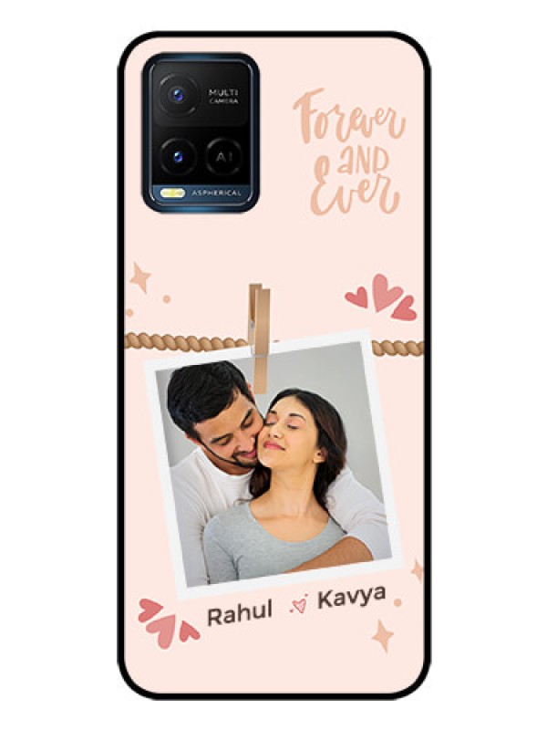 Custom Vivo Y33s Custom Glass Phone Case - Forever and ever love Design