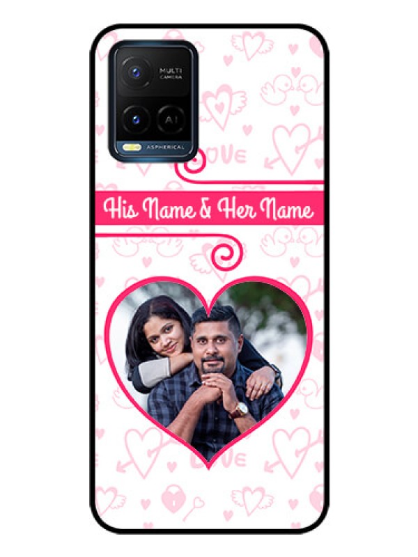 Custom Vivo Y33T Personalized Glass Phone Case - Heart Shape Love Design