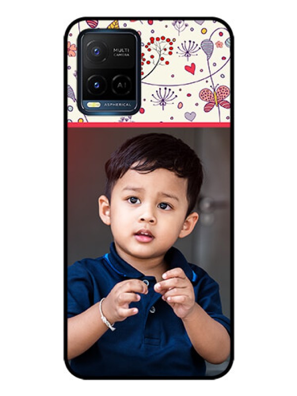 Custom Vivo Y33T Custom Glass Mobile Case - Premium Floral Design