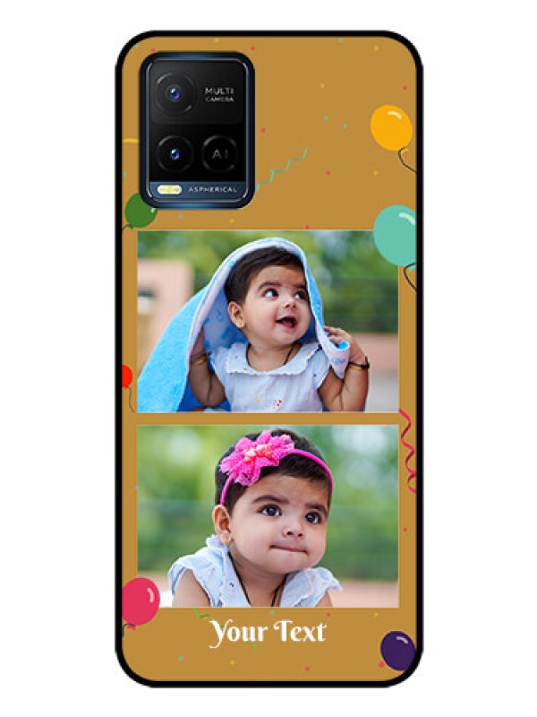 Custom Vivo Y33T Personalized Glass Phone Case - Image Holder with Birthday Celebrations Design