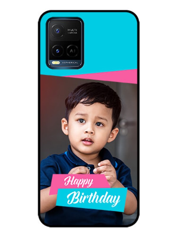 Custom Vivo Y33T Personalized Glass Phone Case - Image Holder with 2 Color Design