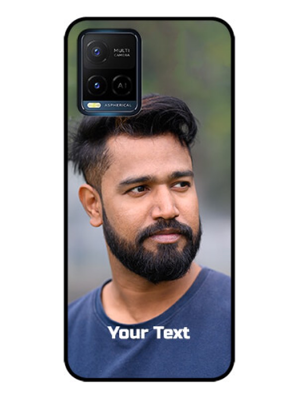 Custom Vivo Y33T Glass Mobile Cover: Photo with Text