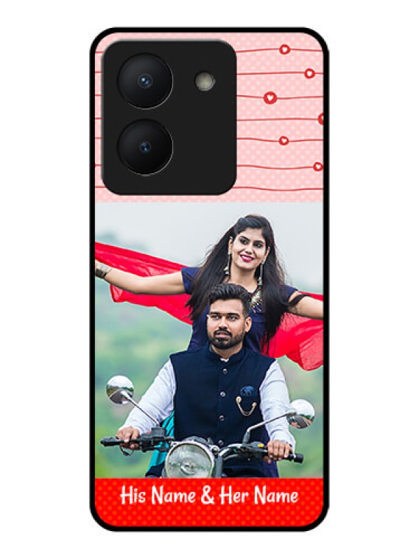 Custom Vivo Y36 Personalized Glass Phone Case - Red Pattern Case Design