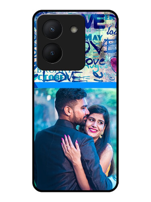 Custom Vivo Y36 Custom Glass Mobile Case - Colorful Love Design