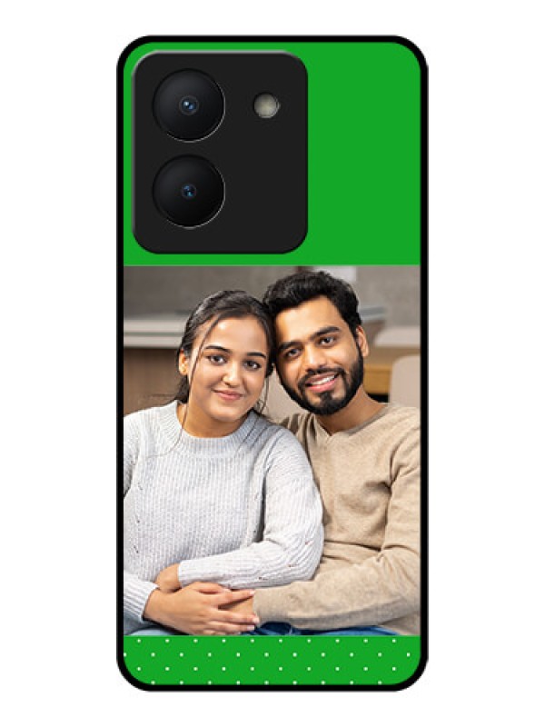 Custom Vivo Y36 Personalized Glass Phone Case - Green Pattern Design