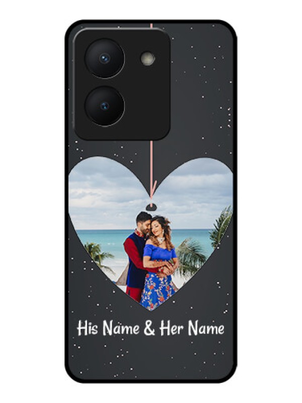 Custom Vivo Y36 Custom Glass Phone Case - Hanging Heart Design