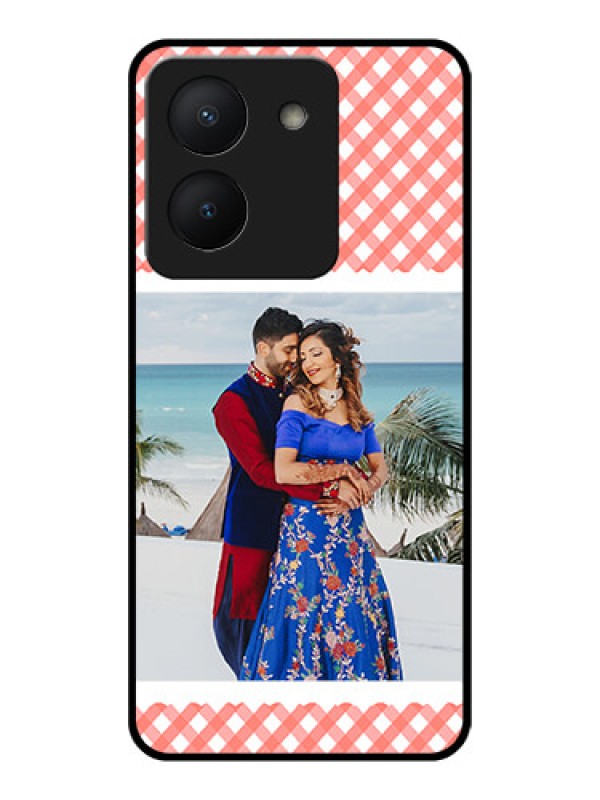 Custom Vivo Y36 Personalized Glass Phone Case - Pink Pattern Design