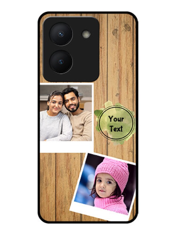 Custom Vivo Y36 Custom Glass Phone Case - Wooden Texture Design