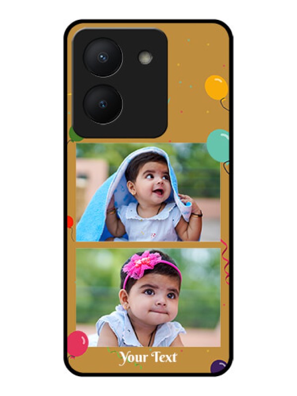 Custom Vivo Y36 Personalized Glass Phone Case - Image Holder with Birthday Celebrations Design