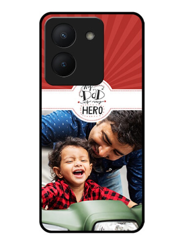 Custom Vivo Y36 Photo Printing on Glass Case - My Dad Hero Design