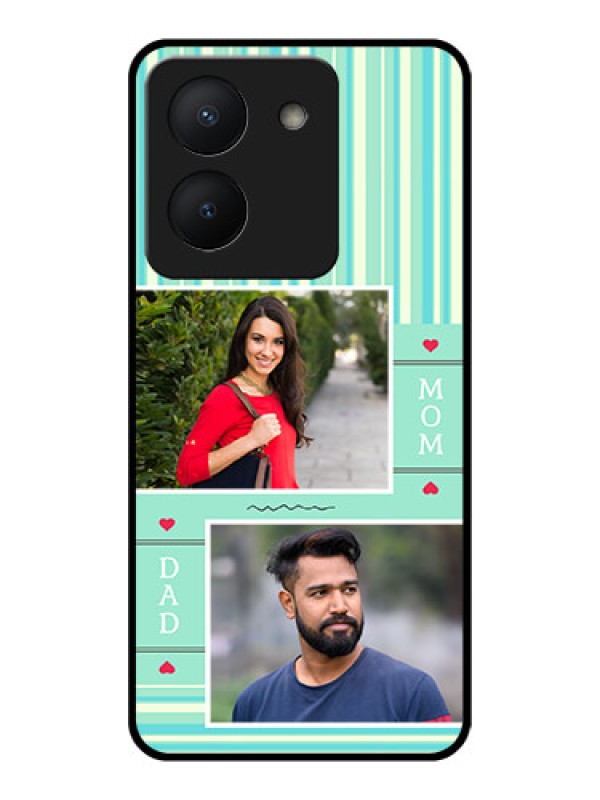Custom Vivo Y36 Custom Glass Phone Case - Mom & Dad Pic Design