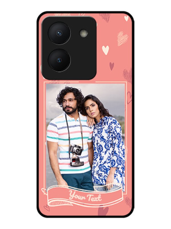 Custom Vivo Y36 Custom Glass Phone Case - Love doodle art Design