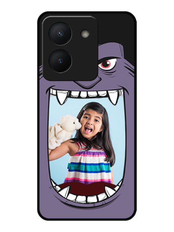 Custom Vivo Y36 Custom Glass Phone Case - Angry Monster Design