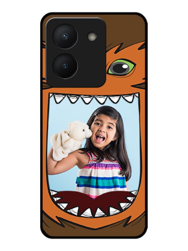 Custom Vivo Y36 Photo Printing on Glass Case - Owl Monster Back Case Design