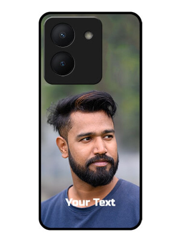 Custom Vivo Y36 Glass Mobile Cover: Photo with Text