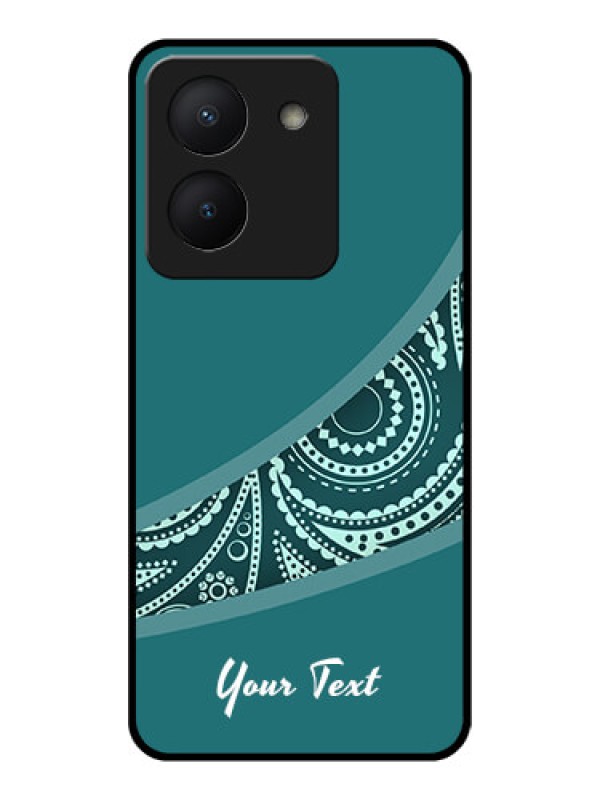 Custom Vivo Y36 Photo Printing on Glass Case - semi visible floral Design