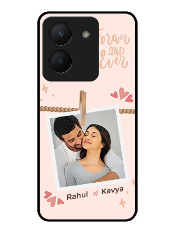 Custom Vivo Y36 Custom Glass Phone Case - Forever and ever love Design