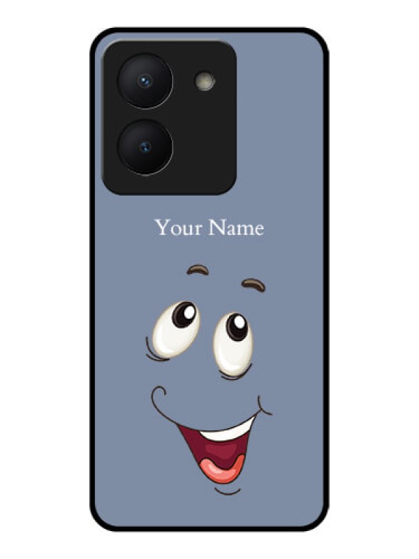 Custom Vivo Y36 Photo Printing on Glass Case - Laughing Cartoon Face Design