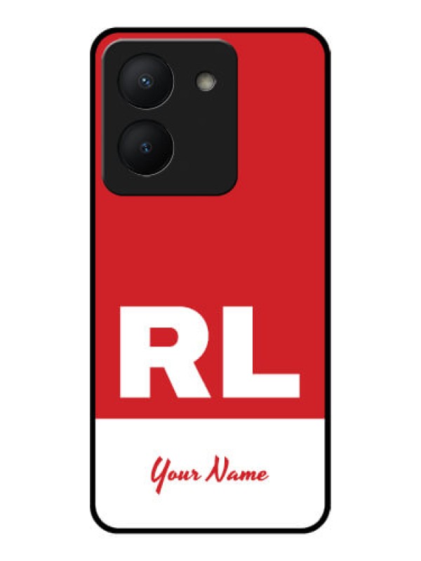 Custom Vivo Y36 Personalized Glass Phone Case - dual tone custom text Design