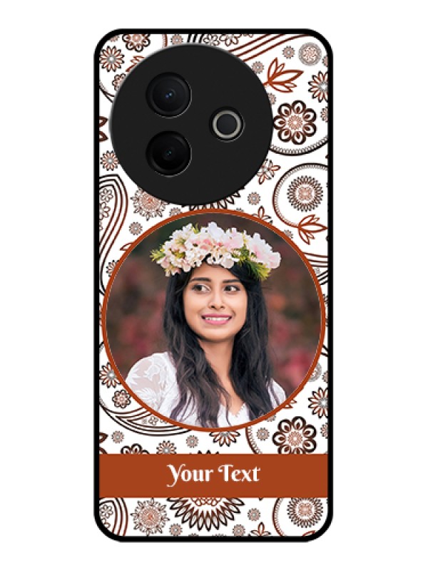 Custom Vivo Y39 5G Custom Glass Phone Case - Abstract Flower Design