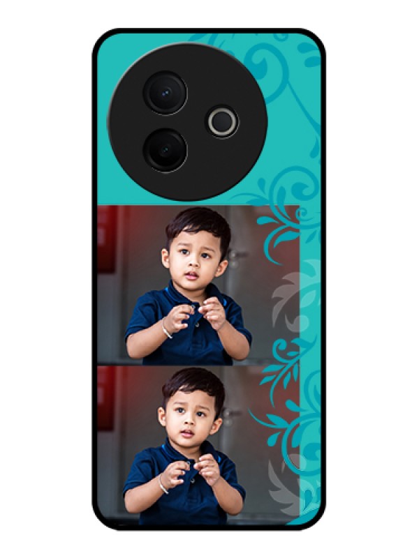 Custom Vivo Y39 5G Custom Glass Phone Case - With Photo And Green Floral Design