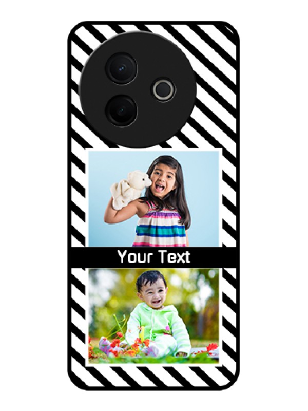 Custom Vivo Y39 5G Custom Glass Phone Case - Black And White Stripes Design
