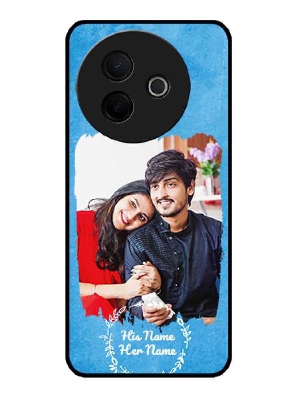 Custom Vivo Y39 5G Custom Glass Phone Case - Blue Color Vintage Design