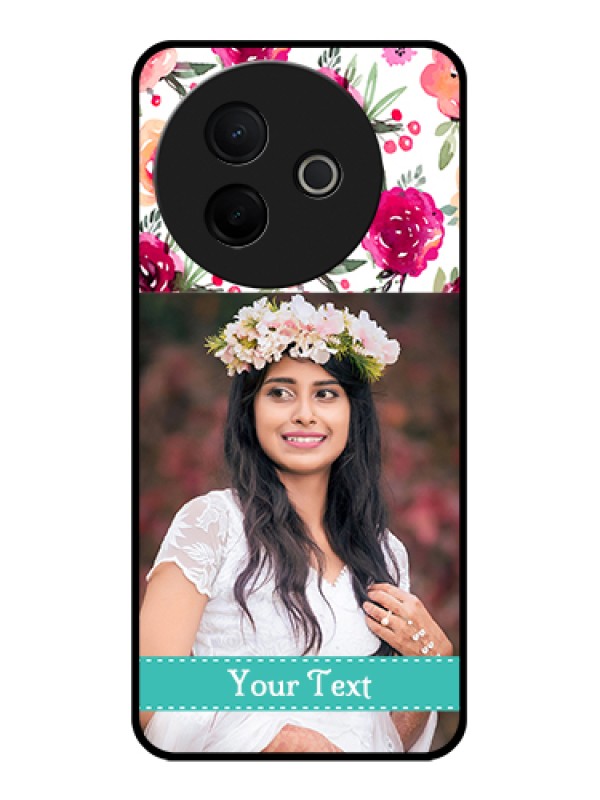 Custom Vivo Y39 5G Custom Glass Phone Case - Water Colors Floral Design