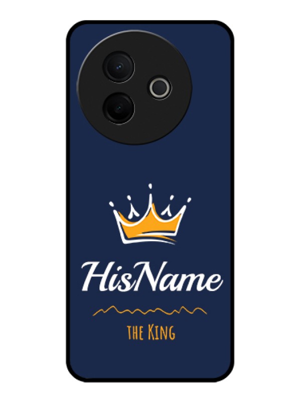 Custom Vivo Y39 5G Custom Glass Phone Case - King With Name Design