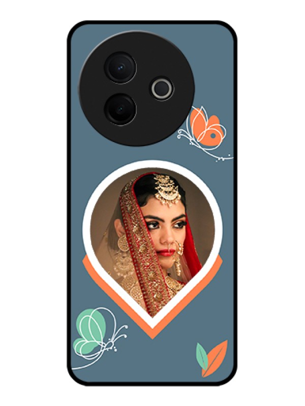 Custom Vivo Y39 5G Custom Glass Phone Case - Droplet Butterflies Design