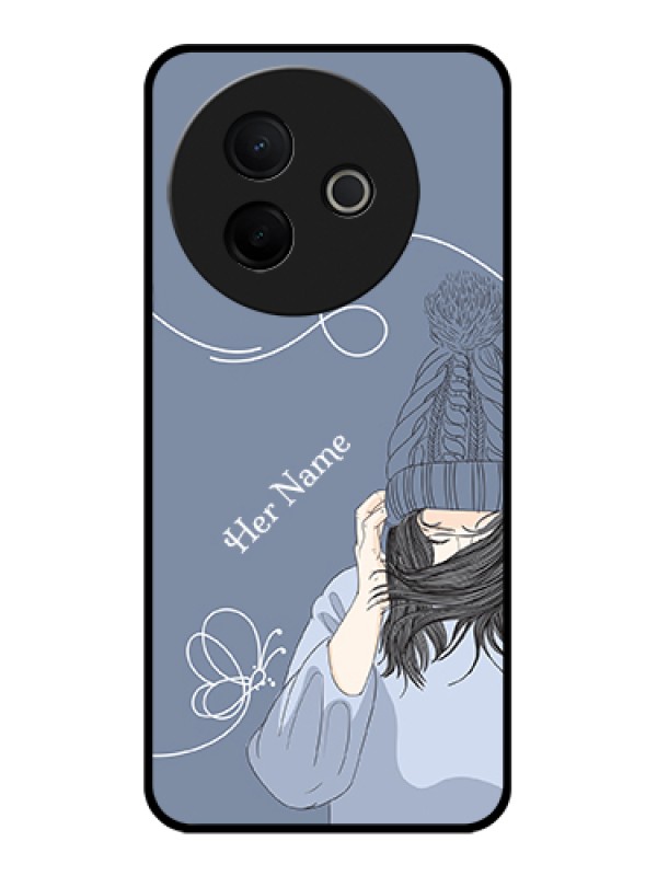 Custom Vivo Y39 5G Custom Glass Phone Case - Girl In Winter Outfit Design