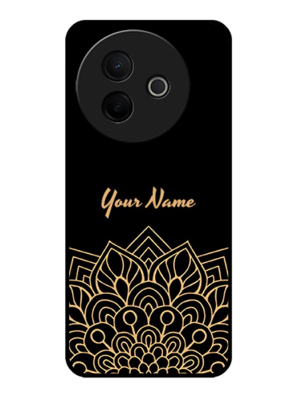 Custom Vivo Y39 5G Custom Glass Phone Case - Golden Mandala Design