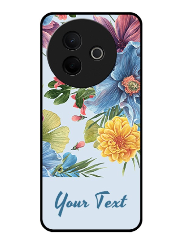 Custom Vivo Y39 5G Custom Glass Phone Case - Stunning Watercolored Flowers Painting Design