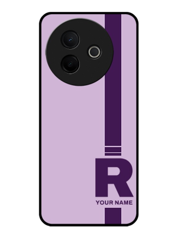 Custom Vivo Y39 5G Custom Glass Phone Case - Simple Dual Tone Stripe With Name Design