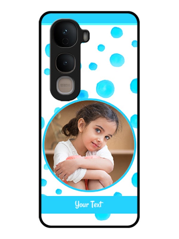 Custom Vivo Y400 5G Custom Glass Phone Case - Blue Bubbles Pattern Design