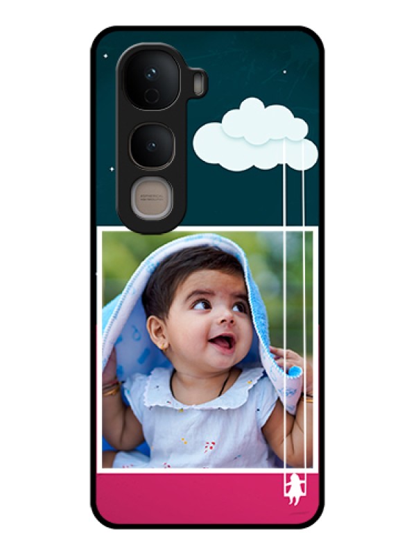 Custom Vivo Y400 5G Custom Glass Phone Case - Cute Girl With Cloud Design
