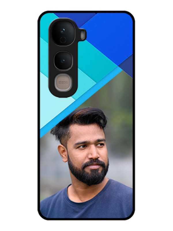 Custom Vivo Y400 5G Custom Glass Phone Case - Blue Pattern Design