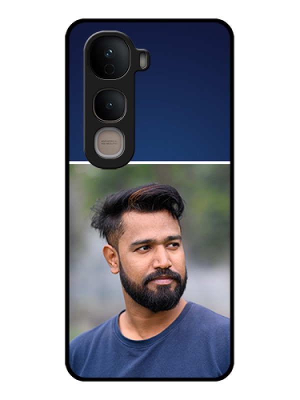 Custom Vivo Y400 5G Custom Glass Phone Case - Simple Royal Blue Design
