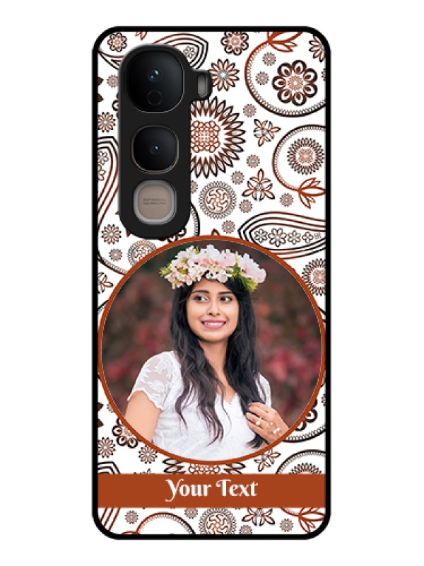 Custom Vivo Y400 5G Custom Glass Phone Case - Abstract Flower Design