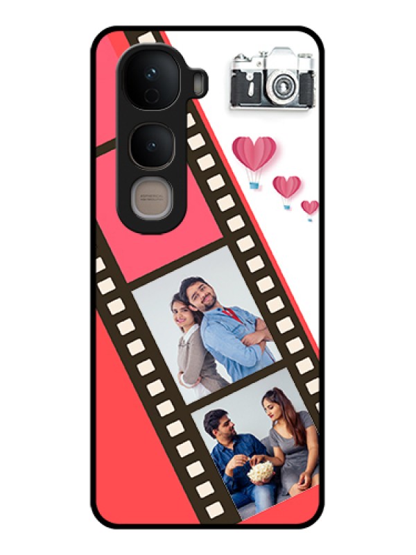 Custom Vivo Y400 5G Custom Glass Phone Case - 3 Image Holder With Film Reel