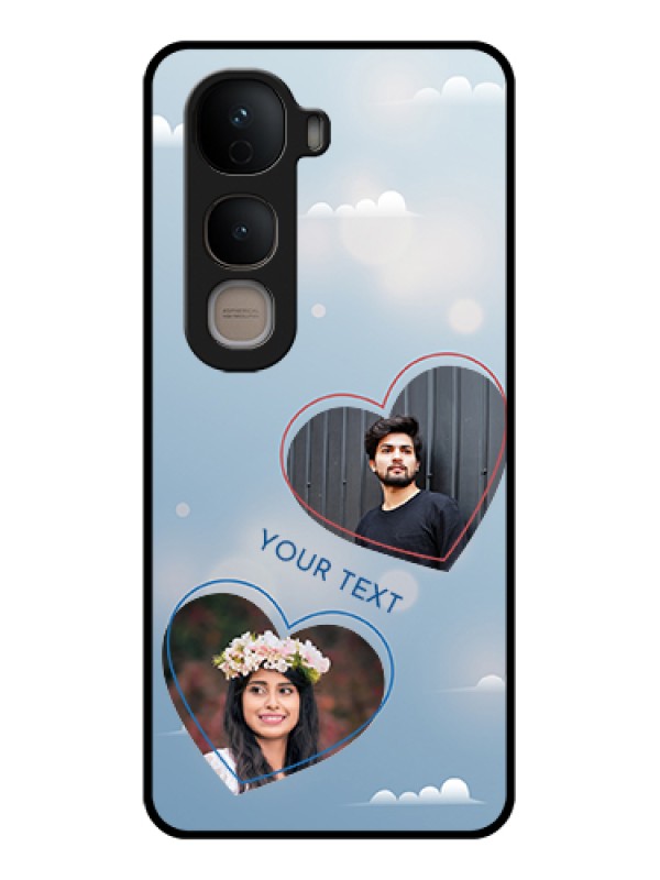 Custom Vivo Y400 5G Custom Glass Phone Case - Blue Color Couple Design
