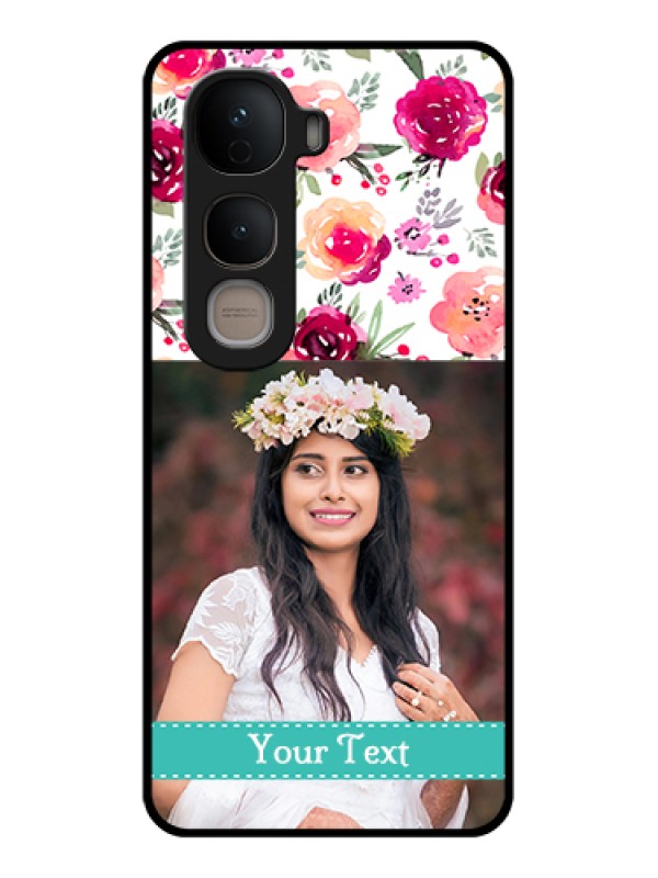 Custom Vivo Y400 5G Custom Glass Phone Case - Water Colors Floral Design