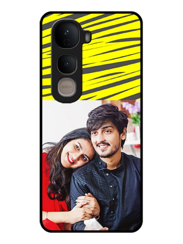 Custom Vivo Y400 5G Custom Glass Phone Case - Yellow Abstract Design