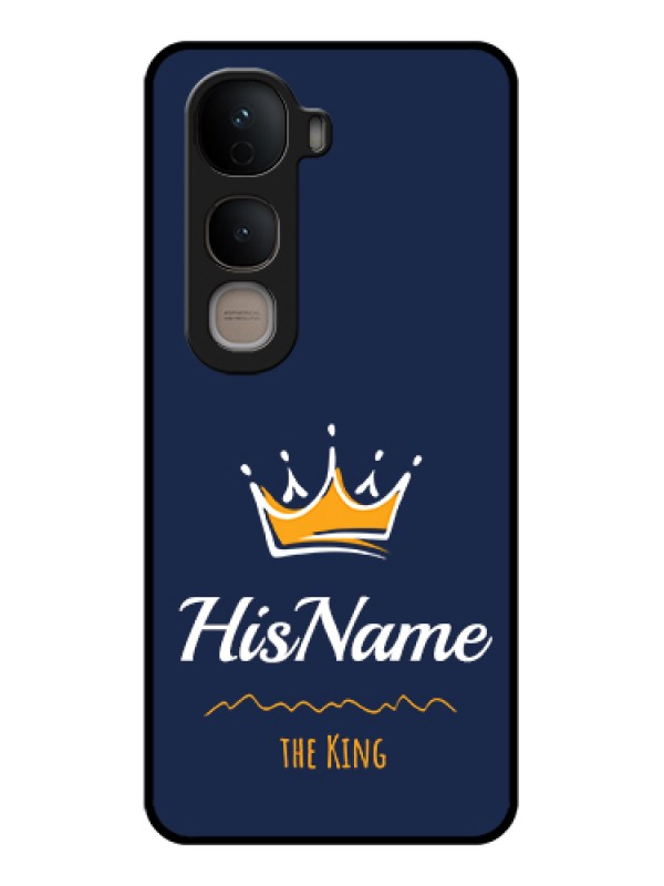 Custom Vivo Y400 5G Custom Glass Phone Case - King With Name Design
