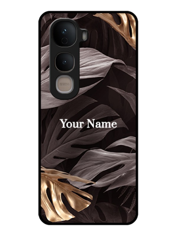 Custom Vivo Y400 5G Custom Glass Phone Case - Wild Leaves Digital Paint Design